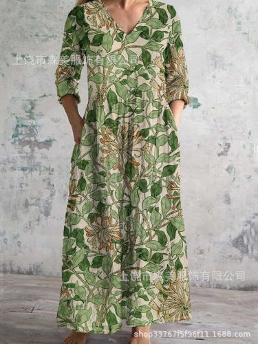 3D printing Amazon European and American summer casual loose long-sleeved dress m301729