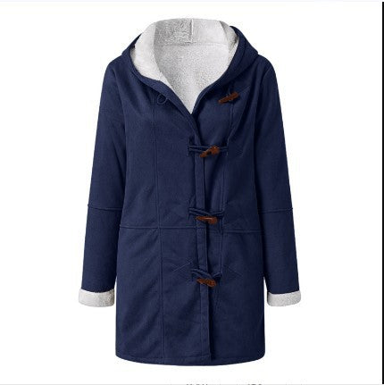 plush collar pocket women's coat m300603