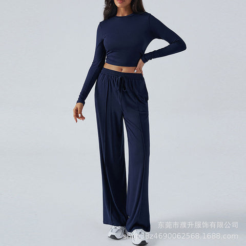 long-sleeved wide-leg pants sportswear loose for multiple occasions m301806