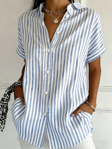 Short Sleeve Top Button Shirt Women's Shirt Women's Shirt m302368