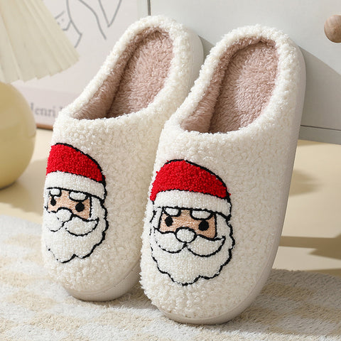 Comfortable Home Cute Cartoon Santa Claus Winter Cotton Slippers