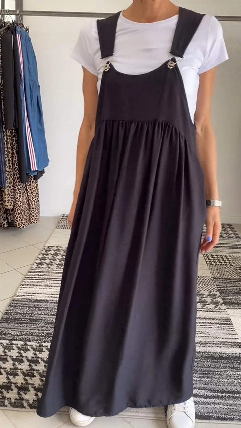 Women's suspender cotton and linen dress long dress women's m302054