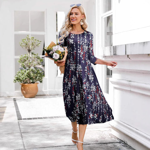 Autumn and winter dress solid color fashion big swing dress m302776