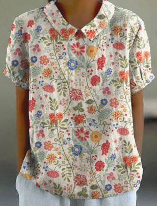 Summer wind short-sleeved printed pullover m301619