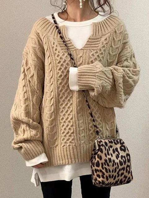 New sweater knitted twist sweater casual knitted sweater m300465