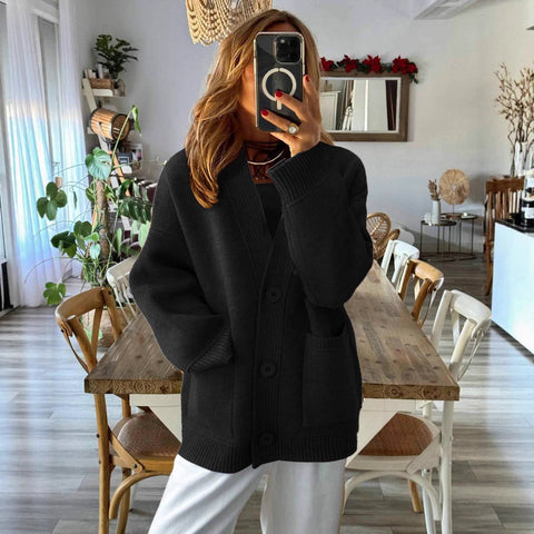 Autumn and winter long-sleeved pocket sweater cardigan new m301887