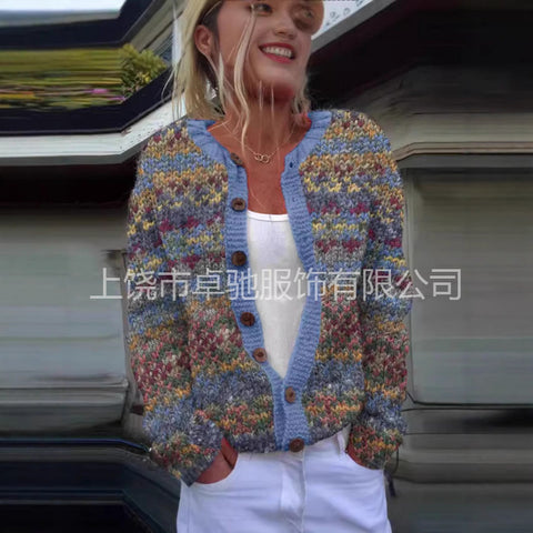 New cardigan knitted jacket women's clothing early spring and autumn source work m301722