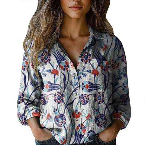 V-neck printed shirt m302770