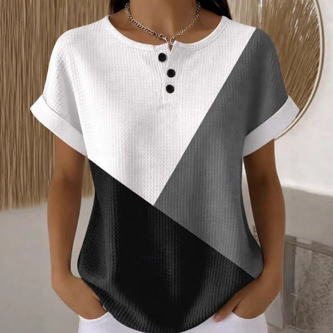 Crew neck, woven top T-shirt m302622