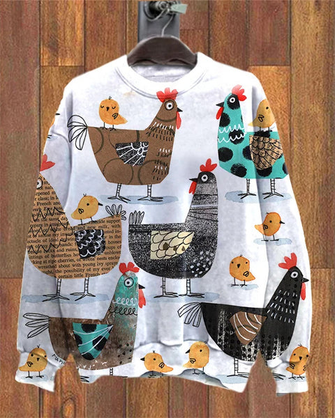 Casual floral 3D printed crew neck sweater m302127