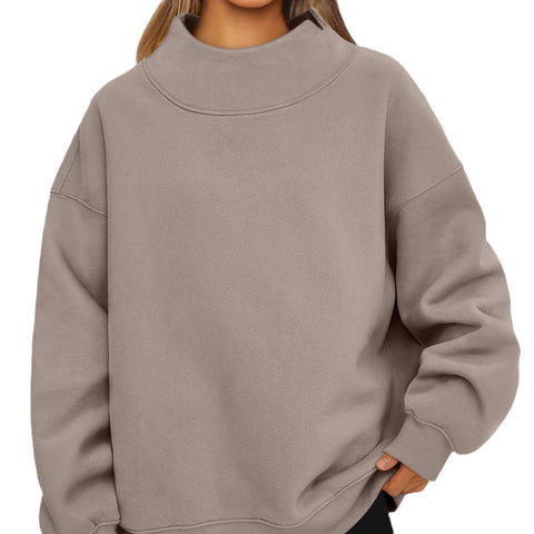 Women's sweatshirt long-sleeved turtleneck pullover sweatshirt casual sweater fleece top women's m302142