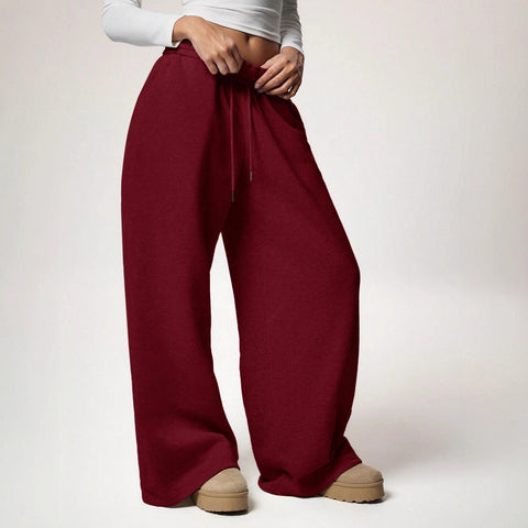 Women's autumn and winter rubber band velvet loose wide-leg sports casual trousers m301677