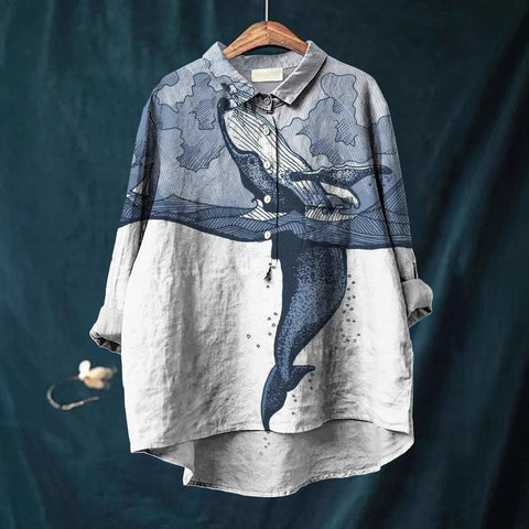 Loose printing crew neck casual large size women's T-shirt m301279