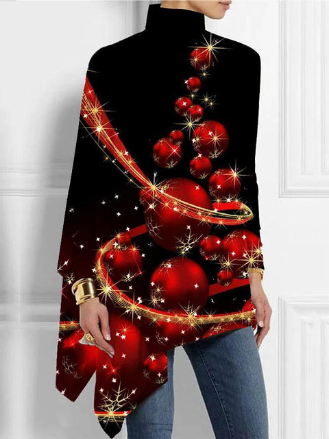 3D printing loose turtleneck urban casual women's T-shirt m302409