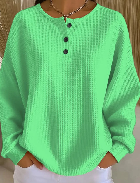 3D digital printing loose casual waffle stand-up collar long sleeve m303065