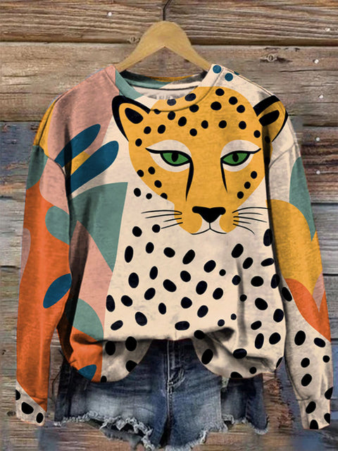 Casual floral 3D printed crew neck sweater m302127