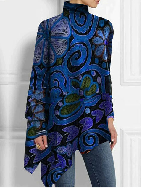 3D printing loose turtleneck urban casual women's T-shirt m302409