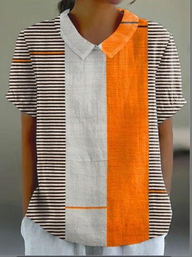 Summer wind short-sleeved printed pullover m301619