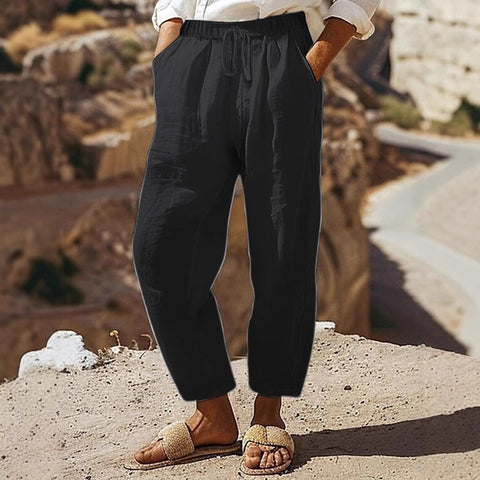 Regular drawstring pocket wash cotton casual pants multi-color women's trousers m301419