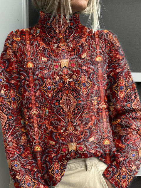 Christmas abstract print casual cape jacket cardigan sweater m302114