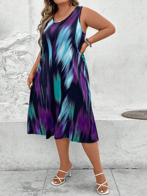 Trend printing large size women's dress women's m302341