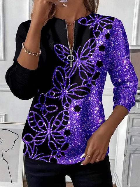 Printed sweater casual sweatshirt top m302179