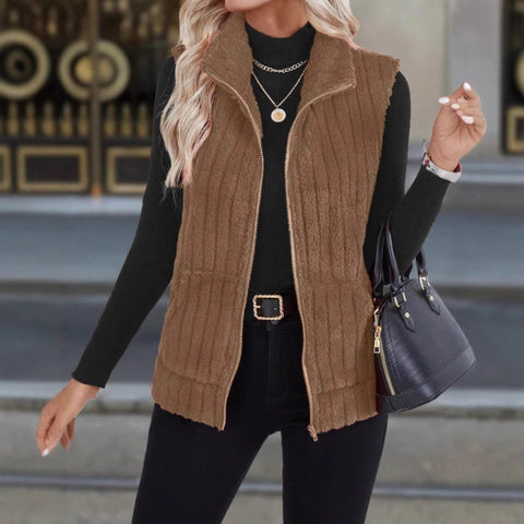 Autumn and winter new fashion casual simple sleeveless versatile vest jacket m301921