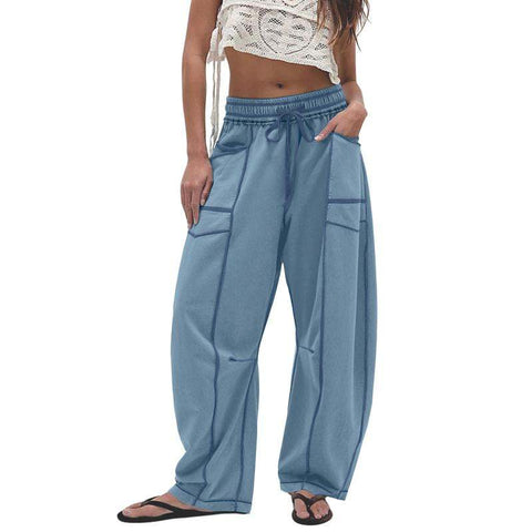Loose wide-leg pants casual summer wide-leg pants drawstring waist casual pants sweatpants m301884