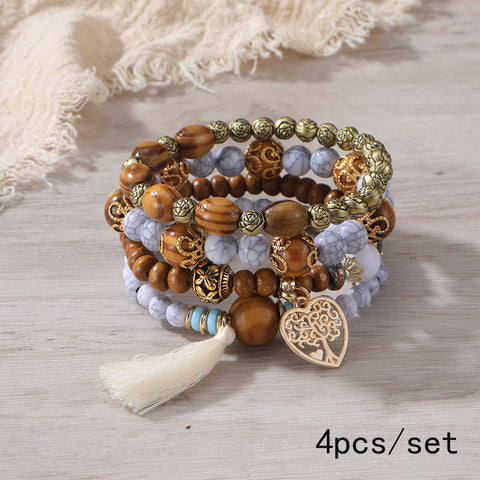 New Bohemian Bracelet Creative Tassel Multi-layer Beaded Bracelet m3331286