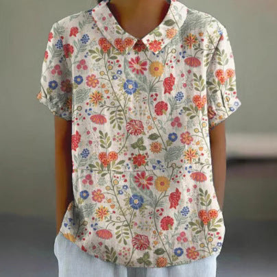 Summer wind short-sleeved printed pullover m301619
