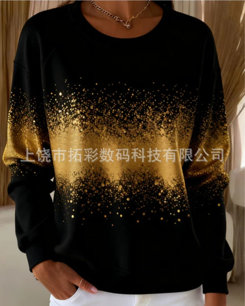 3D digital printing women's fashion round neck casual long-sleeved top m302157