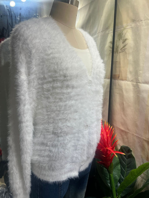 Autumn and winter lazy loose long-sleeved V-neck sweater jacket women's m302032