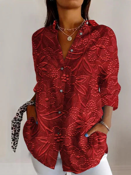 women's large size summer women's casual floral shirt women's small daisy shirt 3D printed shirt m301735