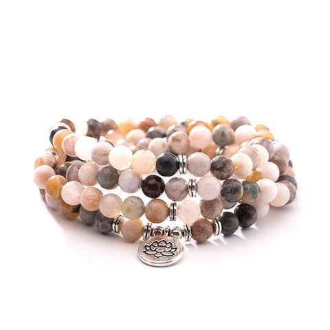 8Mm new Amazon bracelet 108 Buddha beads lotus multi-circle bracelet tree of life pendant item sweater chain m3331309