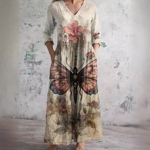 3D printing Amazon European and American summer casual loose long-sleeved dress m301729