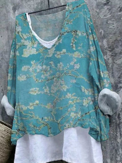 V-neck single piece long sleeve 3D digital printing m301043