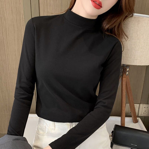 New Korean version thickened double-sided velvet long-sleeved t-shirt versatile top m301908