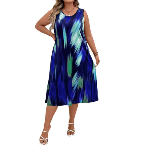 Trend printing large size women's dress women's m302341