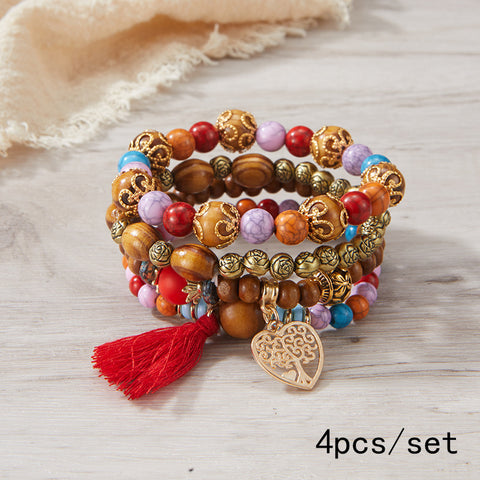 New Bohemian Bracelet Creative Tassel Multi-layer Beaded Bracelet m3331286