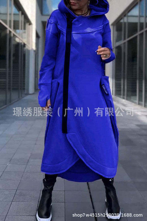 Autumn and winter new women's casual fashion long-sleeved pocket hooded sweater cardigan m302073