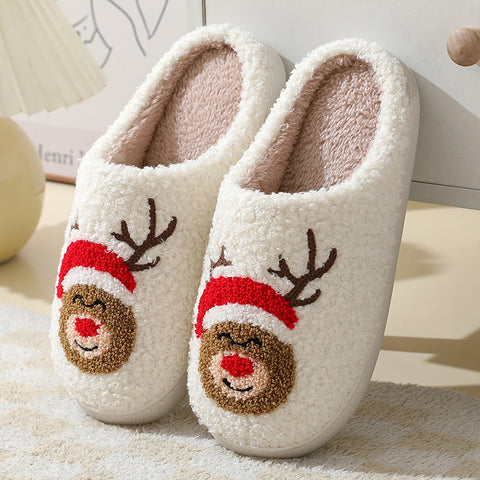 Comfortable Home Cute Cartoon Santa Claus Winter Cotton Slippers