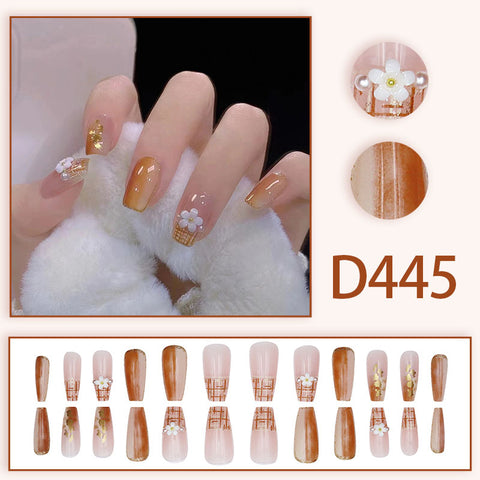 Elegant and fresh temperament wind manicure ice transparent rhinestone removable wearable nail m5010688