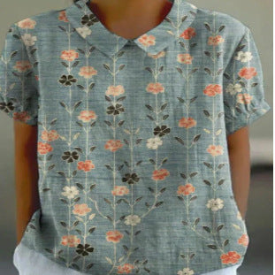 Summer wind short-sleeved printed pullover m301619