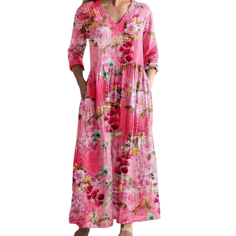 3D print summer urban casual loose dress women m301037