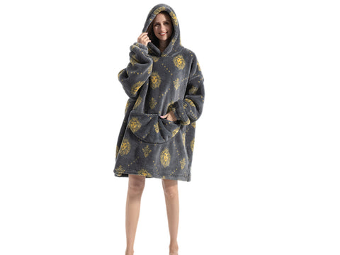 Family pajamas new cold clothes hooded sweater children's wearable blanket m302149