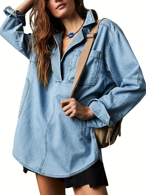 Long Sleeve Jacket V-Neck Fashion Design Casual Jacket m302205