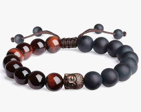 Black Gallstone Elastic Bracelet Skull Pendant Natural Turquoise Tiger Eye Tassel Crystal Volcanic Stone Beaded Bracelet m3331320