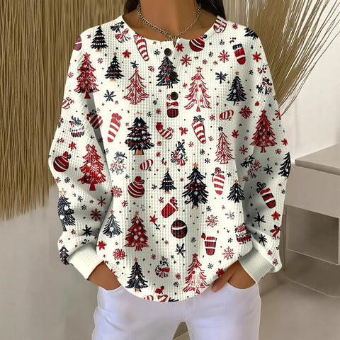 New retro 3D digital printing three-button stand-up collar Polo sweater m302116