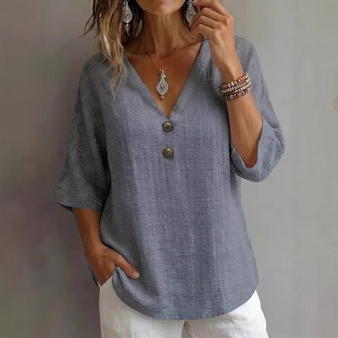 V-neck button-down top m302532