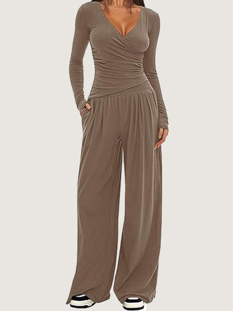 Wide-leg pants set women's long-sleeved multi-occasion sportswear m301804